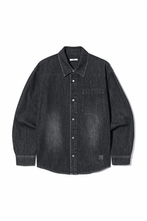 남녀공용 프레피 브러쉬 데님셔츠[GREY](UC3LS21_35)