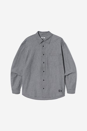 남녀공용 프레피 스트라이프 셔츠[BLACK](UC3LS22_39)