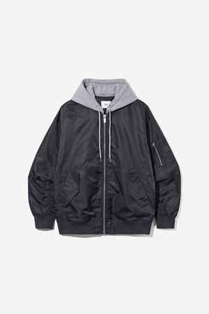 남녀공용 후디 탈부착 나일론 MA1 점퍼[BLACK](UC2UJ20_39)