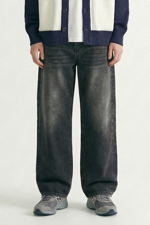 남성 베이직 브러쉬 와이드핏 데님팬츠[GREY]UC3DP21_35)