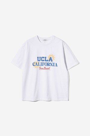 남녀공용 UCLA 레트로 썬 아트워크 반팔 티셔츠[WHITE](UC6ST90_31)