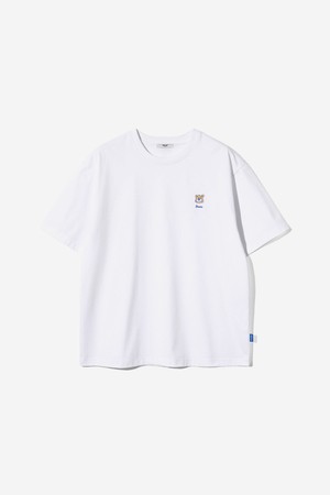 남녀공용 엠브로이더리 조 오버핏 티셔츠[WHITE](UC4STA3_31)