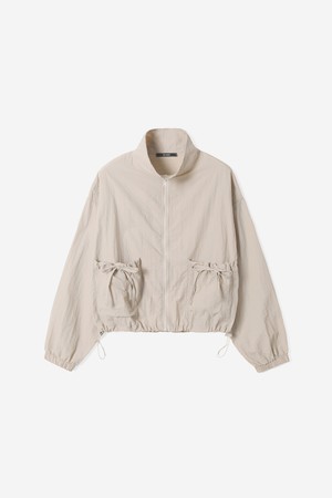 여성 스트링 크롭 후드 바람막이 점퍼(HC3UJ50)