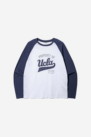 [UCLA] 남녀공용 래글런 UCLA 배색 긴팔 티셔츠[WHITE](UC2LTC2_31)