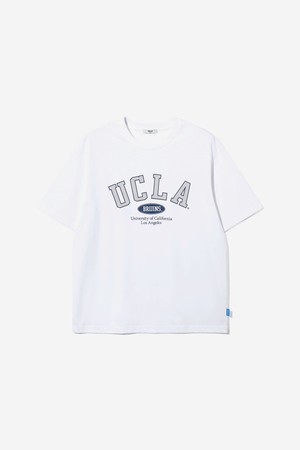 남녀공용 UCLA 스트라이프 아치 로고 티셔츠[WHITE](UC6STA3_31)