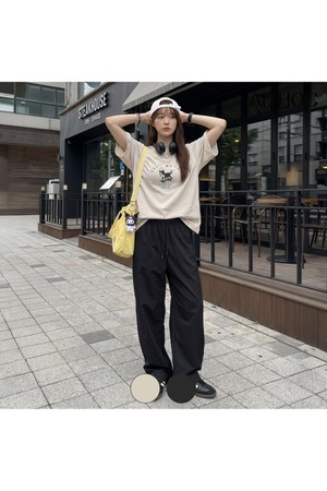 여성 릴렉스 와이드 스트링 팬츠(HC6LPC3)