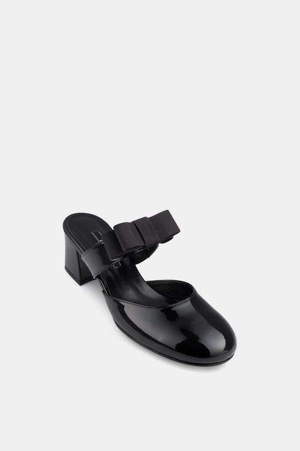 JUJUVI - 슬리퍼/뮬 - Round toe ribbon mules [라운드 토 리본 뮬] (5cm)