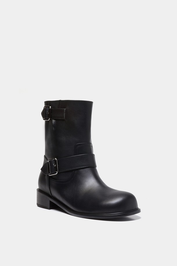 JUJUVI - 부츠/워커 - Bellus Wide Boots / Black [와이드핏 통부츠 / 블랙] 3CM