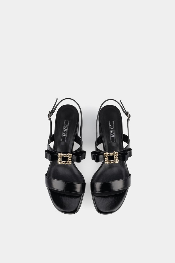 JUJUVI - 샌들 - Nora ribbon sandals(장식) [노라 리본 샌들(장식)] (4cm)