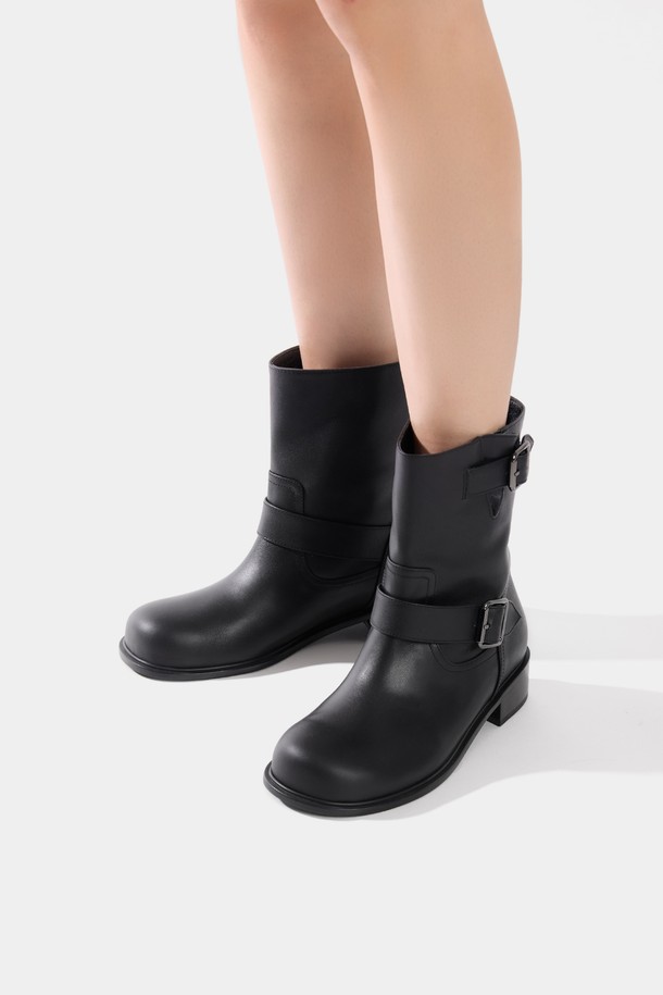 JUJUVI - 부츠/워커 - Bellus Wide Boots / Black [와이드핏 통부츠 / 블랙] 3CM