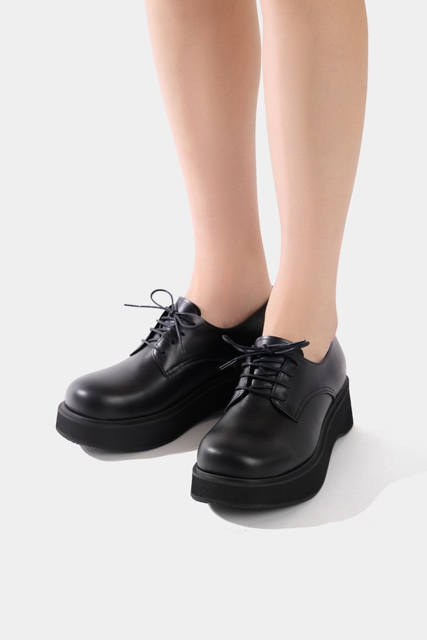 JUJUVI - 로퍼 - Derby platform shoes / black [더비 플랫폼 슈즈 / 블랙] 4CM