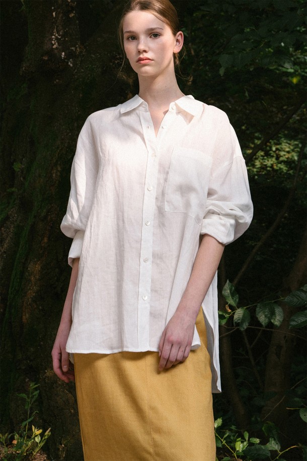 BELLEMA - 셔츠 - oversize linen shirt