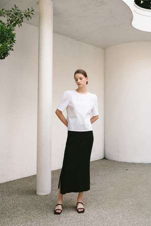 linen with slit lons skirt