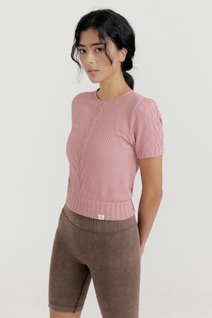 심리스 니트 하프 슬리브 커버업