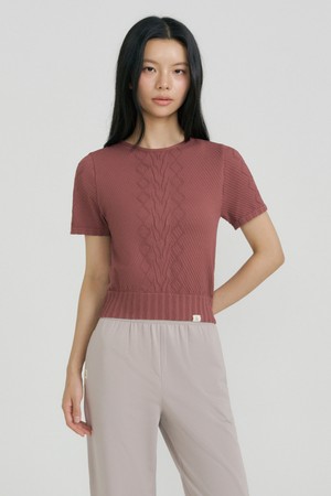 심리스 니트 하프 슬리브 커버업