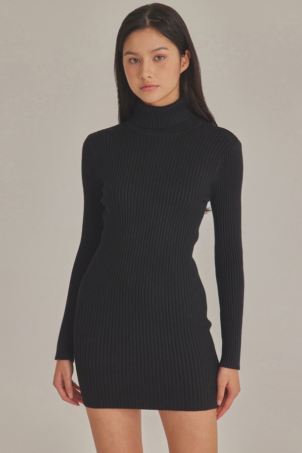 TOPGIRL  - 니트 원피스 - RIBBED HIGH NECK KNIT MINI DRESS_T423DS500