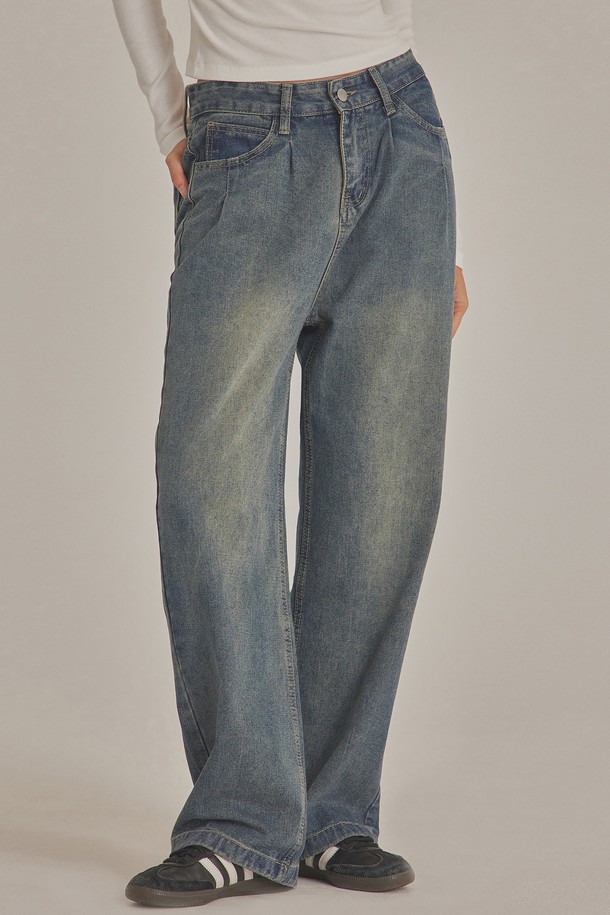 TOPGIRL  - 데님 - TWO TUCK WIDE LEG JEANS_T423DE404