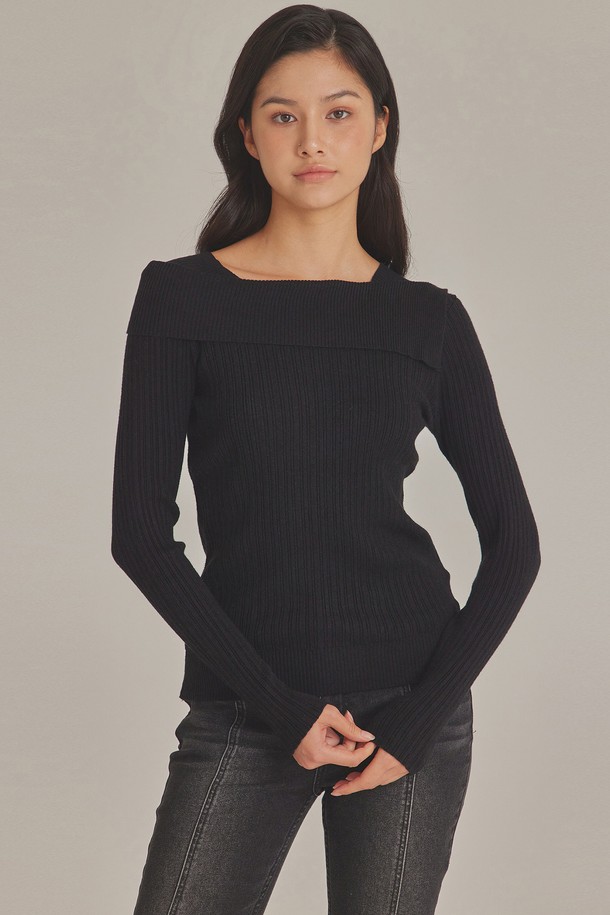 TOPGIRL  - 스웨터 - UNBALANCED COVER SHOULDER KNIT TOP_T423TP100