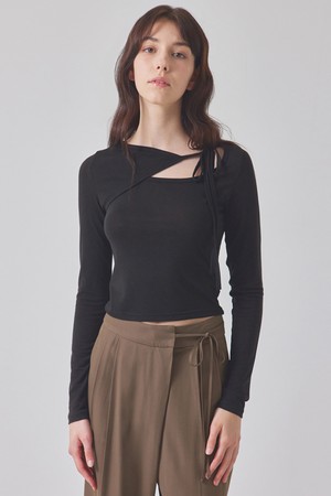 UNBALANCED TIE STRAP TOP_T416TP134