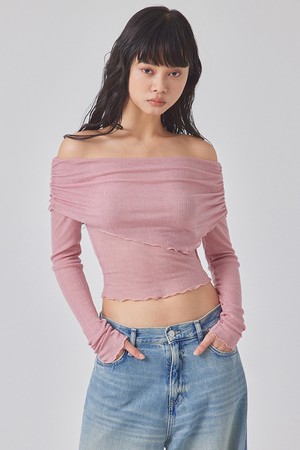 SEE-THROUGH OFF-SHOULDER TOP_T416TP139