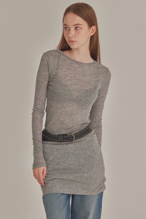 RIBBED MINI LONG-SLEEVE LAYERED DRESS_T426DS500