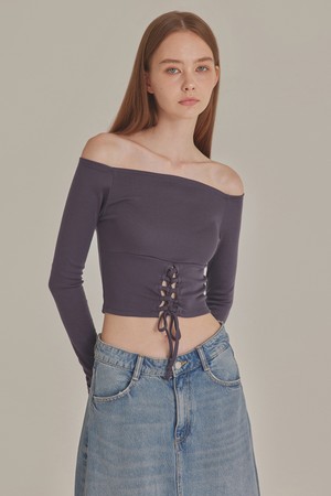 LACE UP CORSET OFF SHOULDER TOP_T426TP119