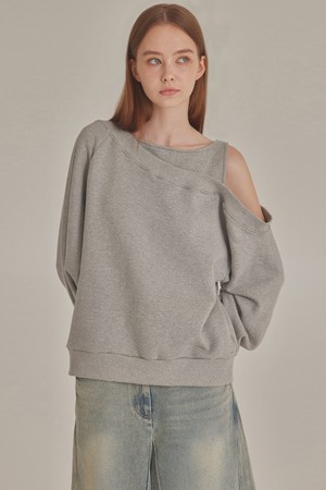 ONE-SHOULDER CUT OUT SWEATSHIRTS_T426TP126