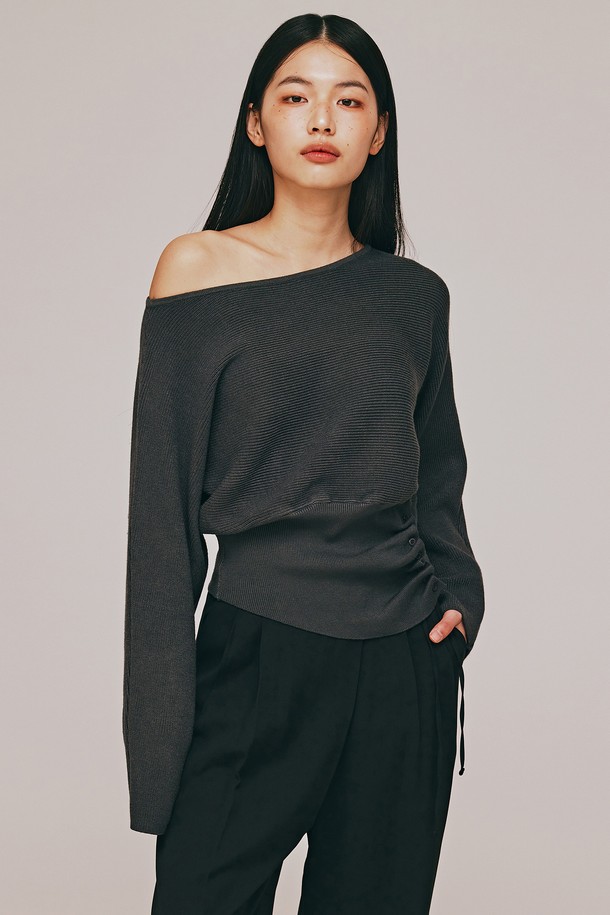 TOPGIRL  - 스웨터 - BOAT NECK SIDE BUTTON DETAIL KNIT TOP_T513TP103