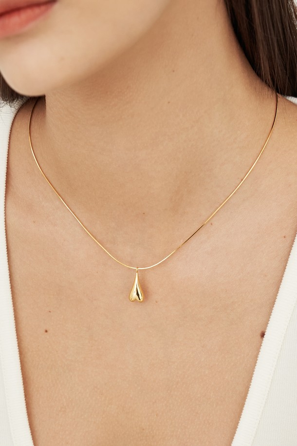 LAYERMOOD - 목걸이 - 23 Long heart Necklace-gold