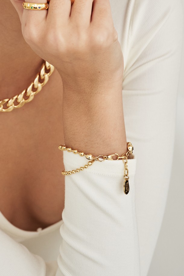 LAYERMOOD - 팔찌/발찌 - 23 Knot ball Bracelet-gold