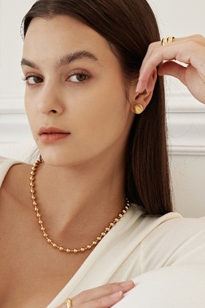 23 Basic ball Necklace-gold