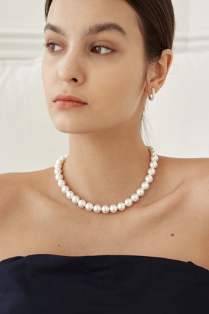 23 Day pearl Necklace 10mm-silver