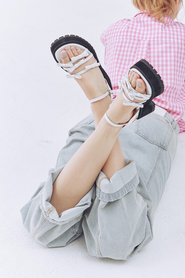 ETELIN - 샌들 - Ribbi Petite Ribbon Platform Sandals 리비 쁘띠뜨 리본 플랫폼 샌들