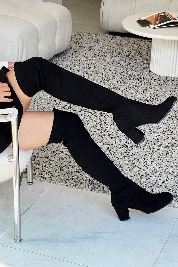 ETELIN - 부츠/워커 - Lean & Long Thigh High Boots 린 & 롱 싸이하이 삭스부츠 7cm