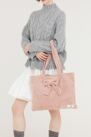 Lapin Corduroy Ribbon Bag 라팡 코듀로이 리본 에코백