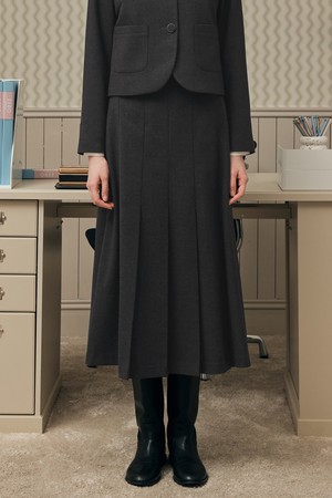 체르니 플리츠 스커트 / 차콜