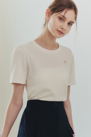 아이시 로고 펜던트 티셔츠 / 크림