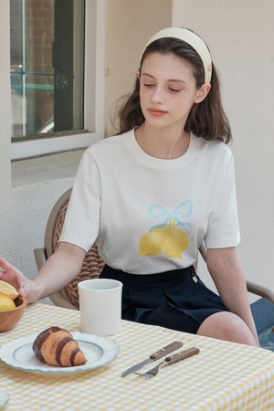 썸머 레몬 반팔 티셔츠 / 화이트