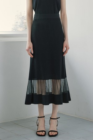 미스티 플레어 니트 스커트 / 블랙