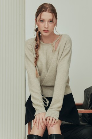 울 블렌딩 랩 스웨터 / 오트밀