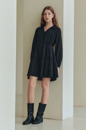 소프트 셔츠 원피스 / 블랙(긴팔ver)