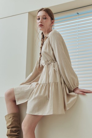 소프트 셔츠 원피스 / 샌드베이지(긴팔ver)