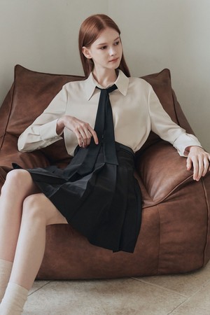 데일리 타이 블라우스 / 베이지