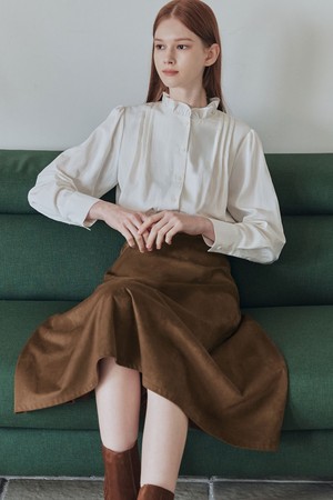 에스닉 프릴 블라우스 / 아이보리