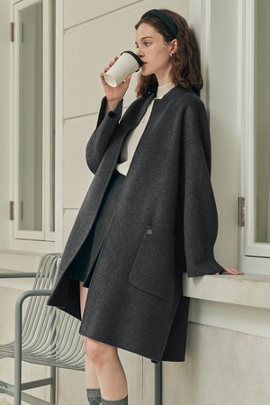 [2컬러] 논버튼 핸드메이드 코트