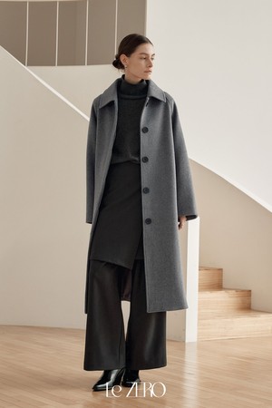 르제로 캐시미어 울 롱 코트 / 그레이