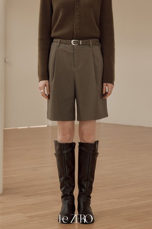 르제로 벨트 버뮤다 팬츠 / 브라운