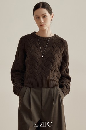 [2컬러] 르제로 래티스 트위스트 스웨터