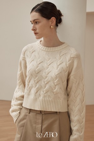 [2컬러] 르제로 래티스 트위스트 스웨터