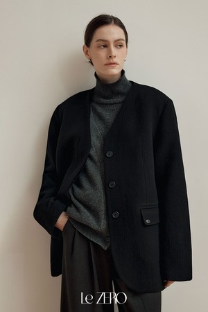 르제로 노카라 울 하프 코트 / 블랙